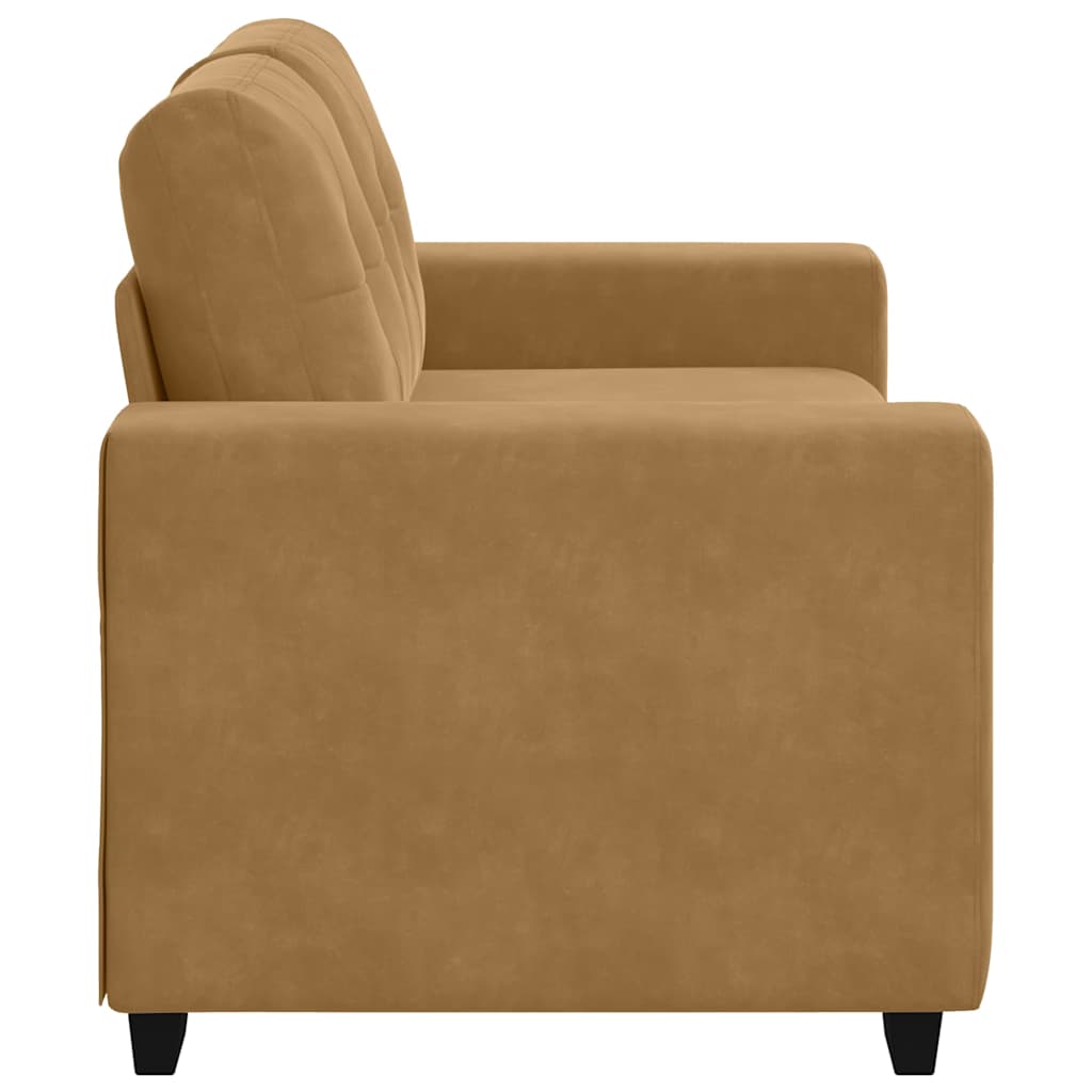 Loveseat met kussen Bruin Fluweel