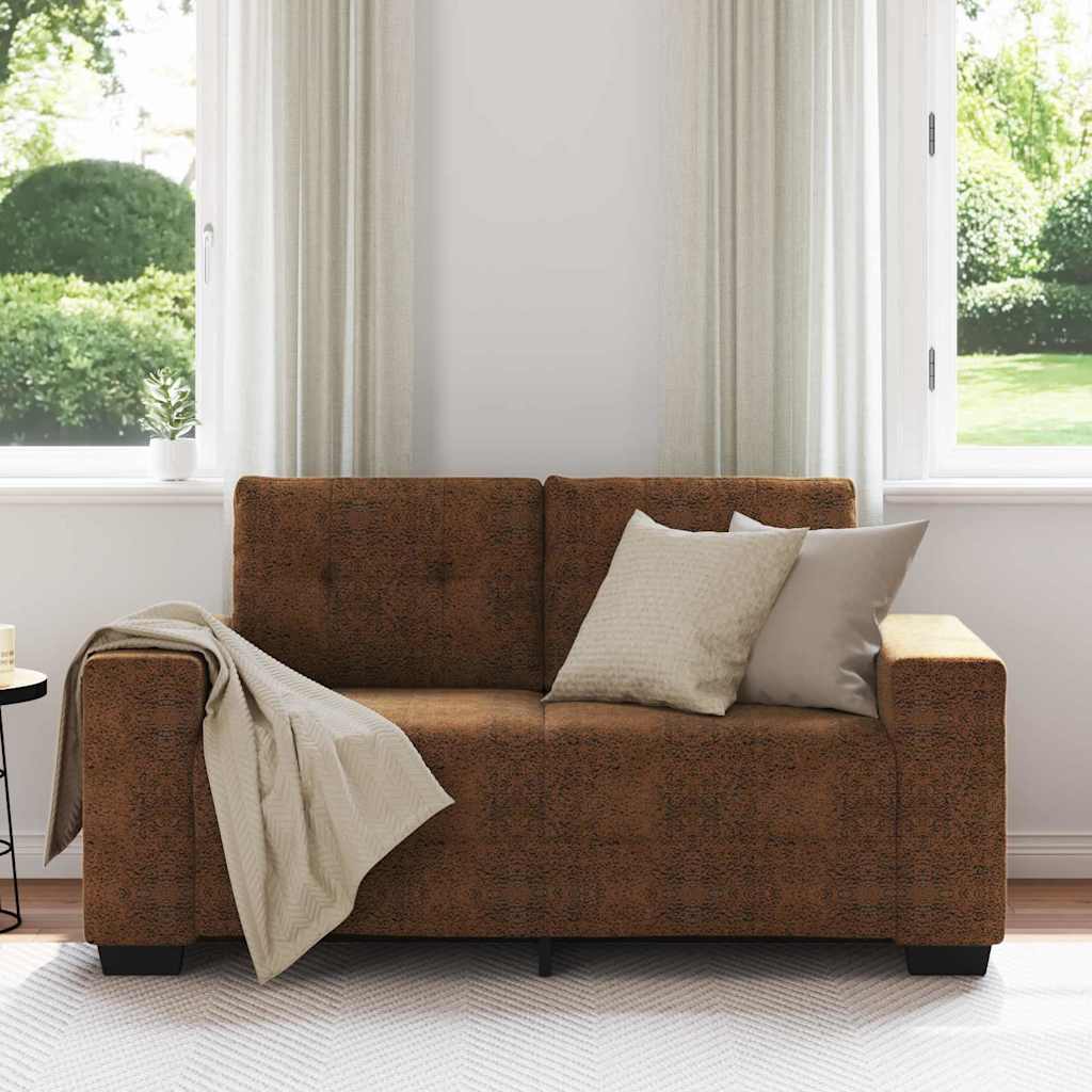 Loveseat met kussen Bruin Kunstleer