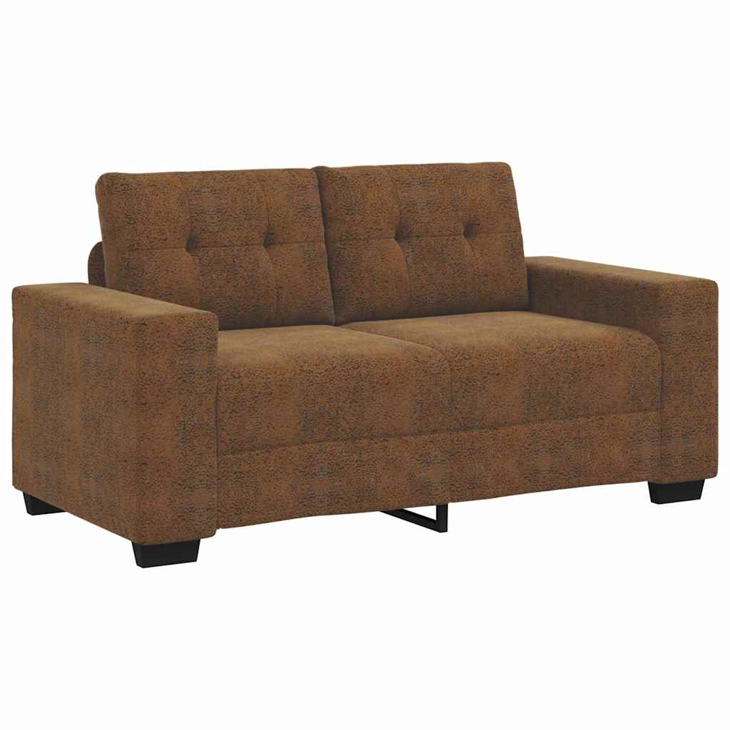Loveseat met kussen Bruin Kunstleer
