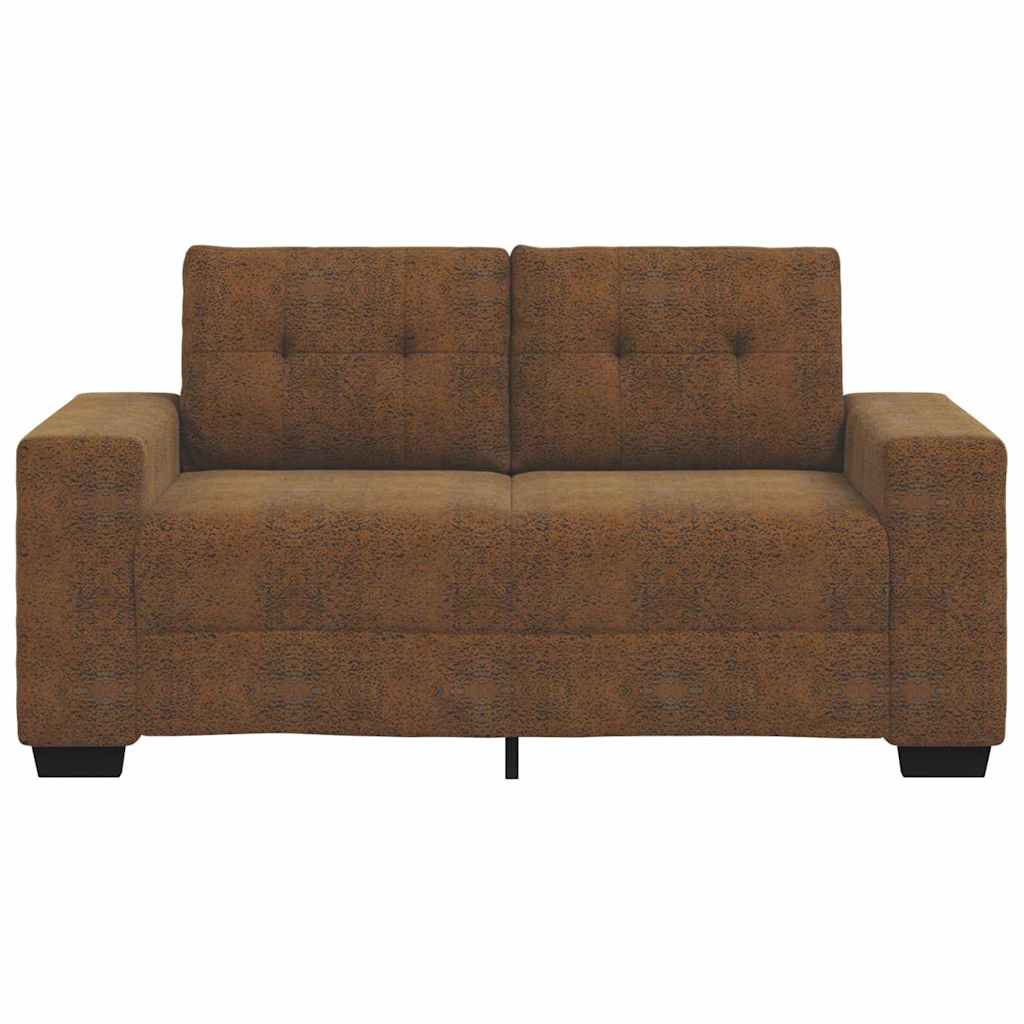 Loveseat met kussen Bruin Kunstleer