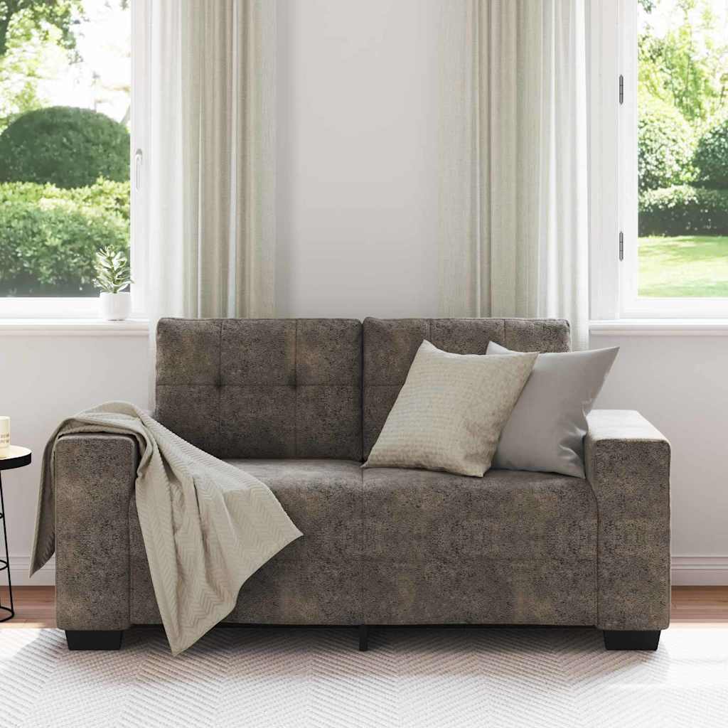 Loveseat met kussen Donkergrijs Kunstleer