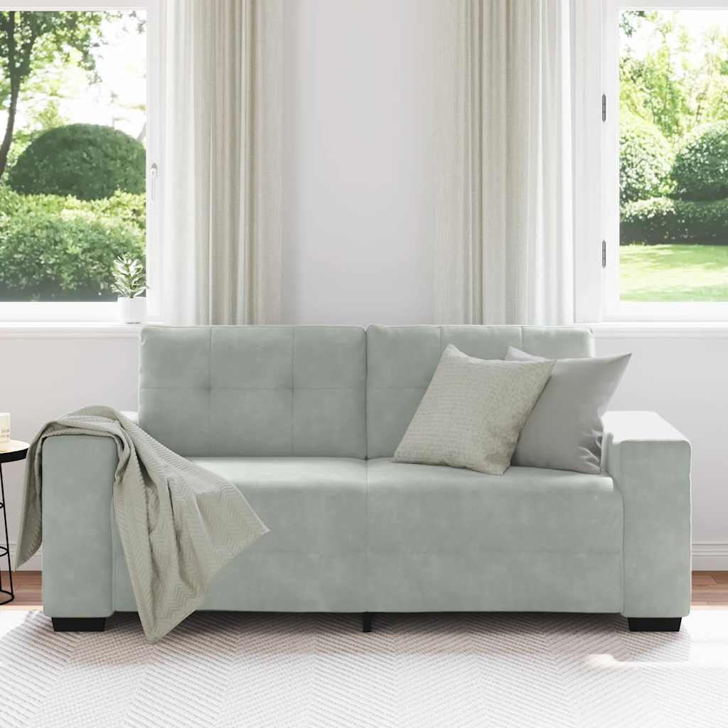Loveseat bank 180x77x82 cm fluweel lichtgrijs