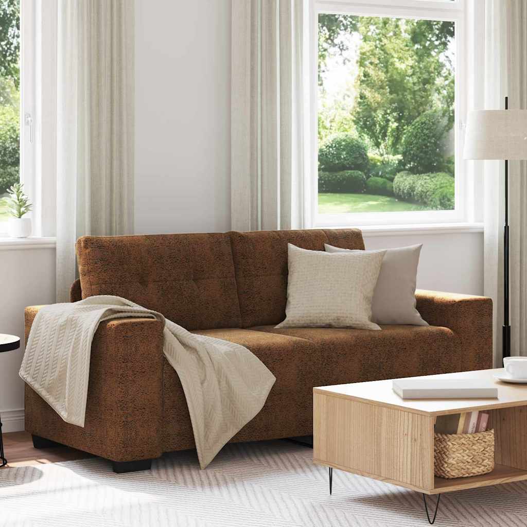 Loveseat met kussen Bruin Kunstleer