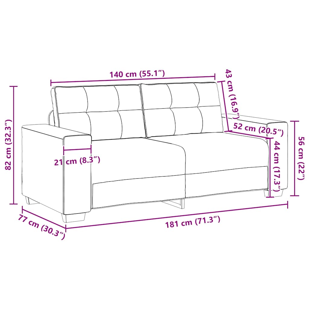 Loveseat met kussen Bruin Kunstleer