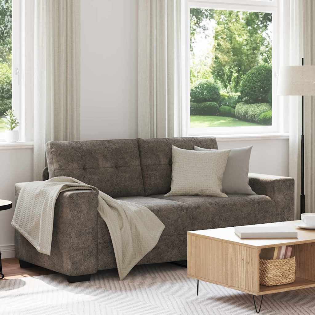 Loveseat met kussen Donkergrijs Kunstleer