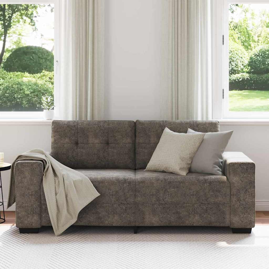 Loveseat met kussen Donkergrijs Kunstleer