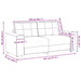 Loveseat met kussen Donkergrijs Kunstleer