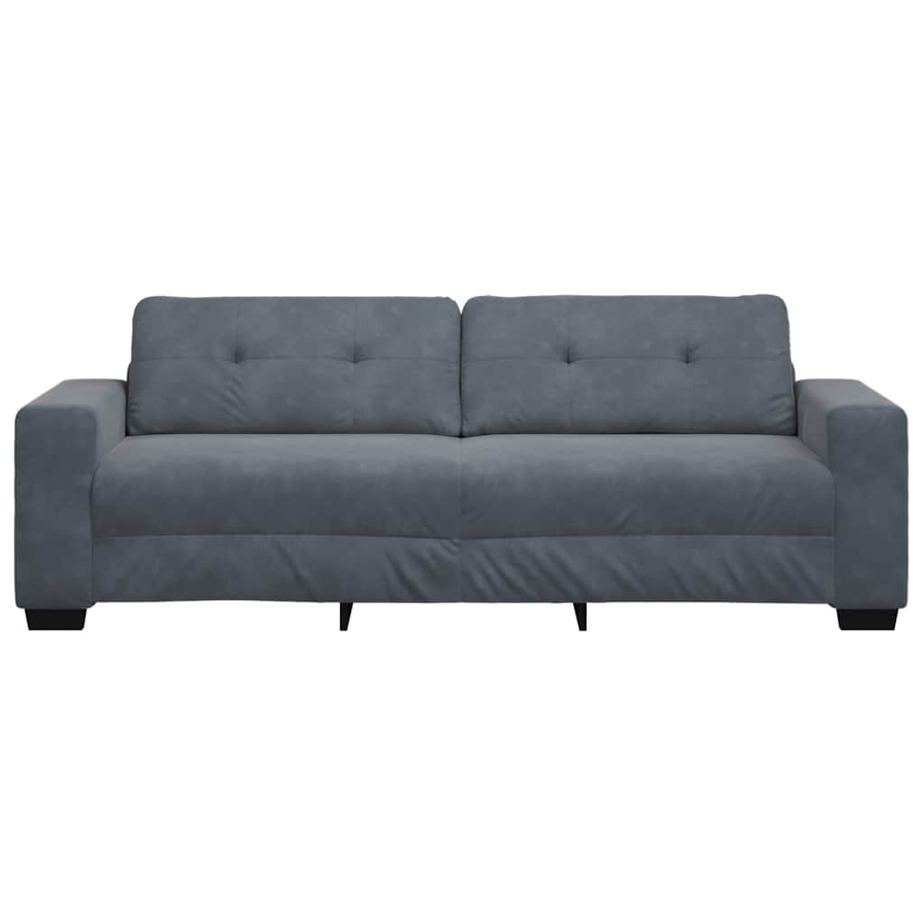 3-zitsbank donkergrijs 220x78x80 cm fluweel