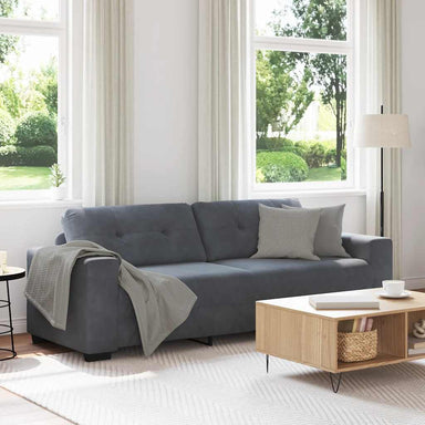 3-zitsbank donkergrijs 220x78x80 cm fluweel