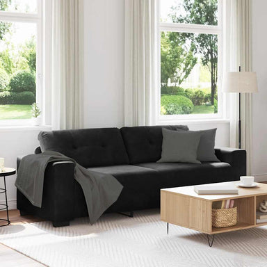 3-zitsbank zwart 220x78x80 cm fluweel