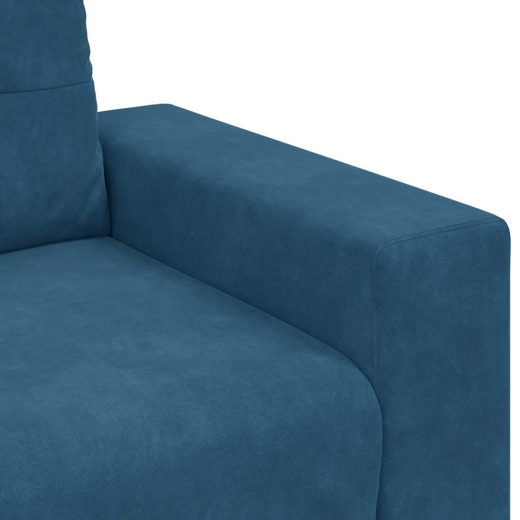 3-Zits Sofa Blauw 220 cm Fluweel