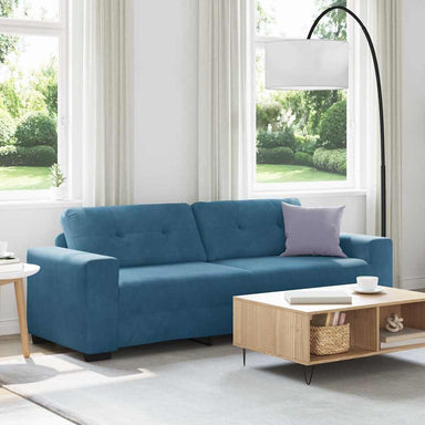 3-Zits Sofa Blauw 220 cm Fluweel