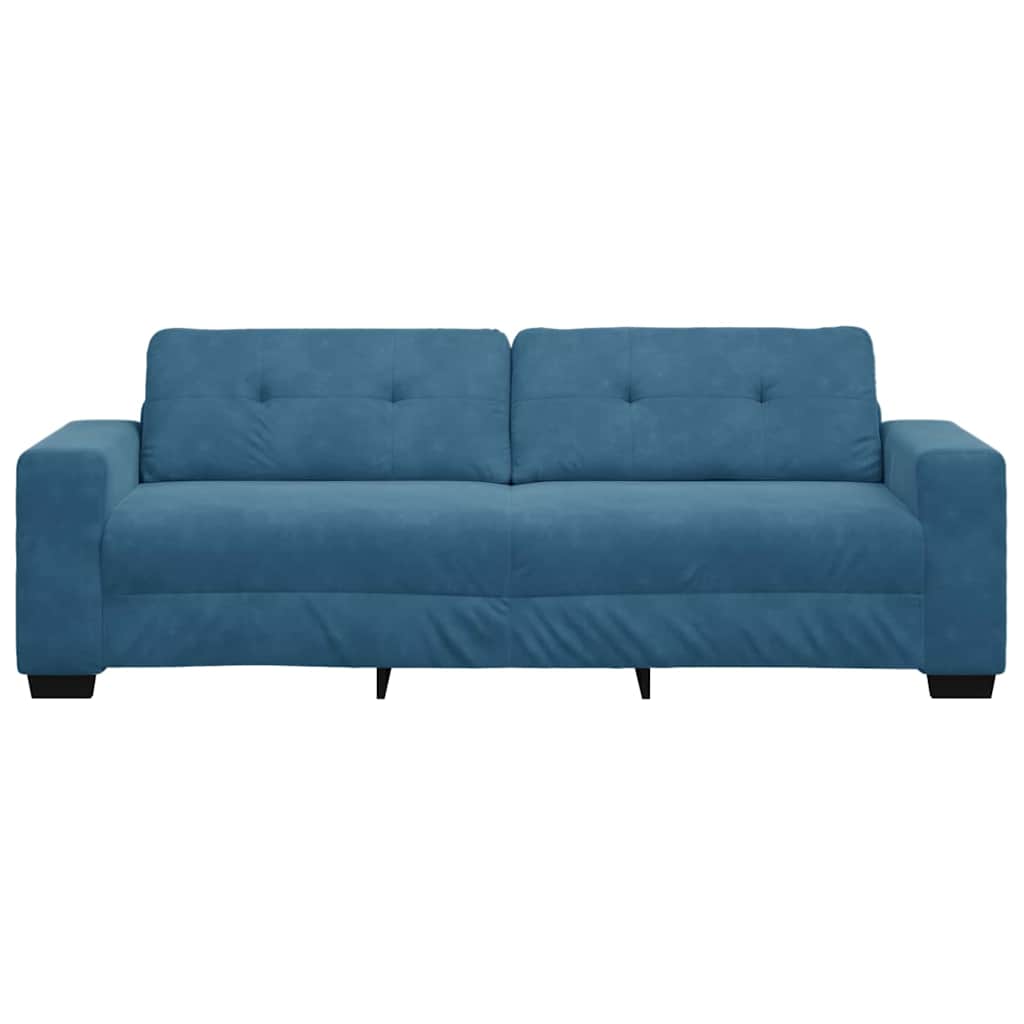 3-Zits Sofa Blauw 220 cm Fluweel