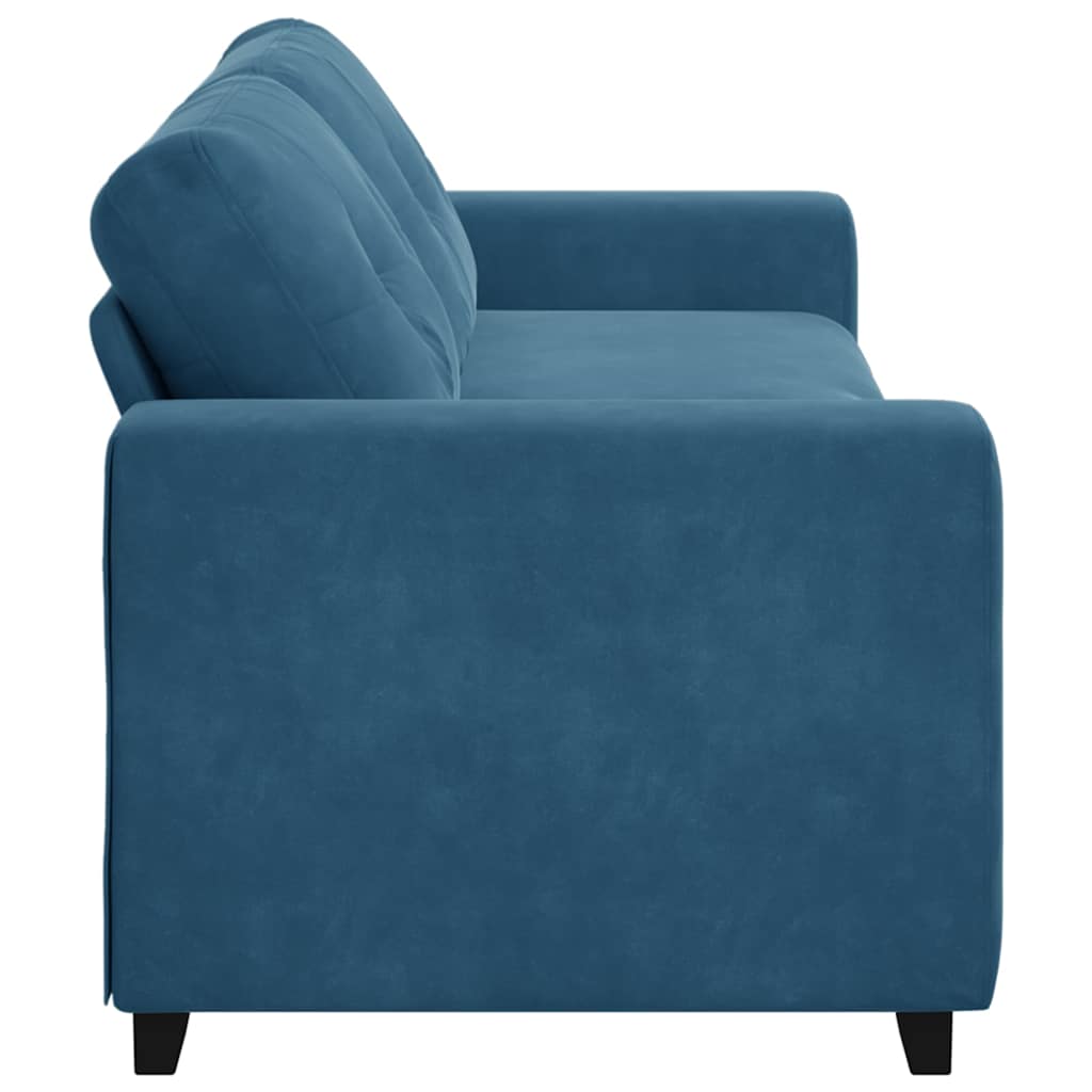 3-Zits Sofa Blauw 220 cm Fluweel