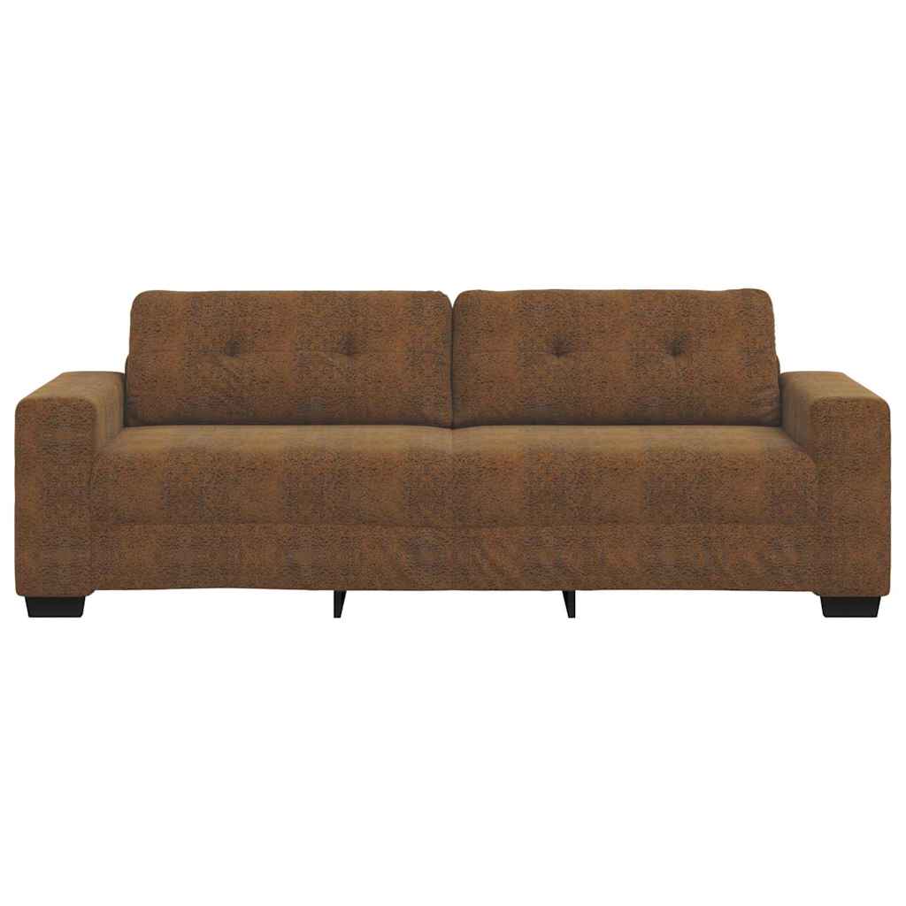 Bank met kussen Bruin Kunstleder en Hout