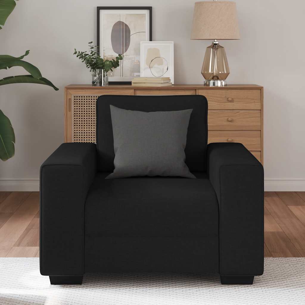 Fauteuil 100x77x82 cm stof zwart