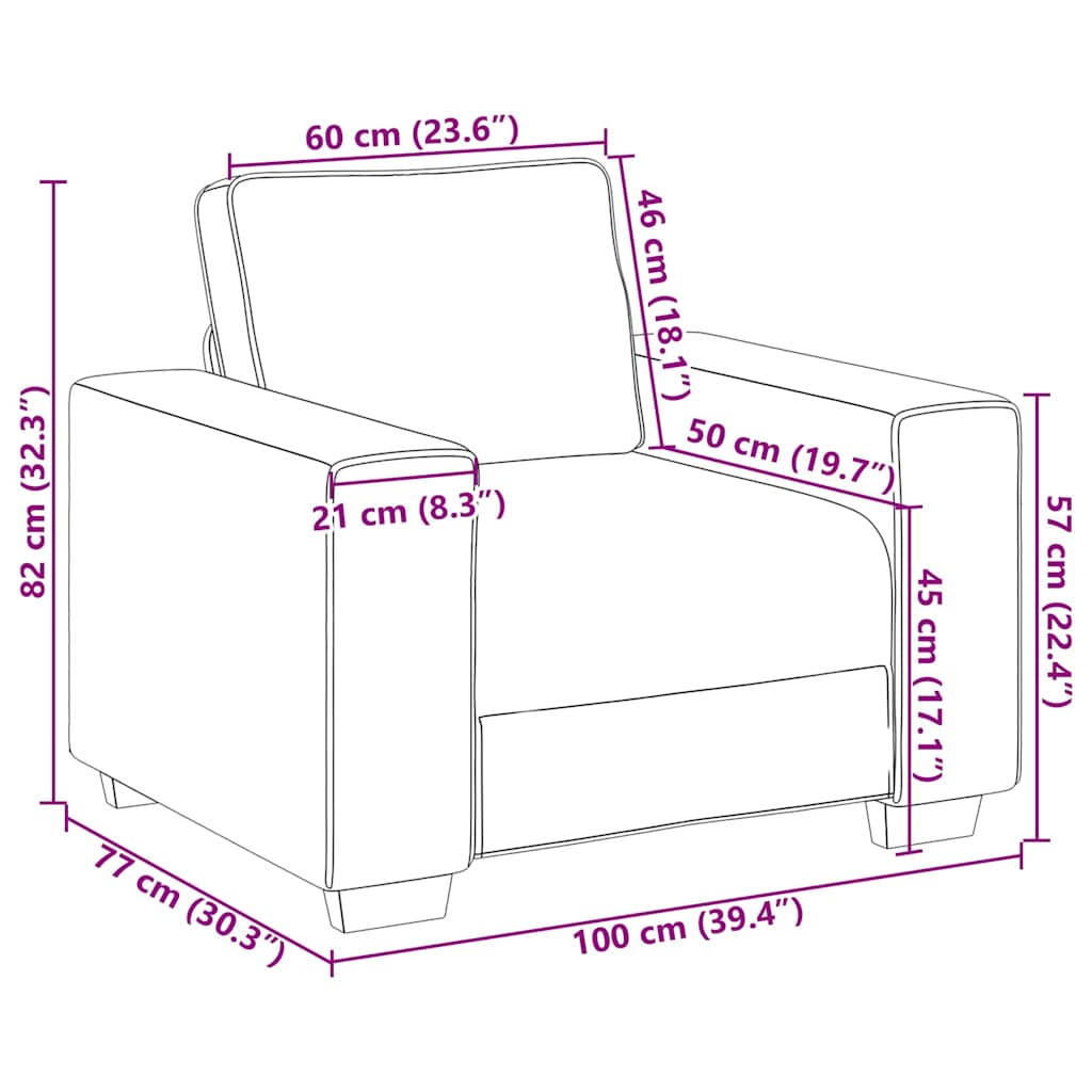 Sofastoel Bruin 100x77x82 cm Stof