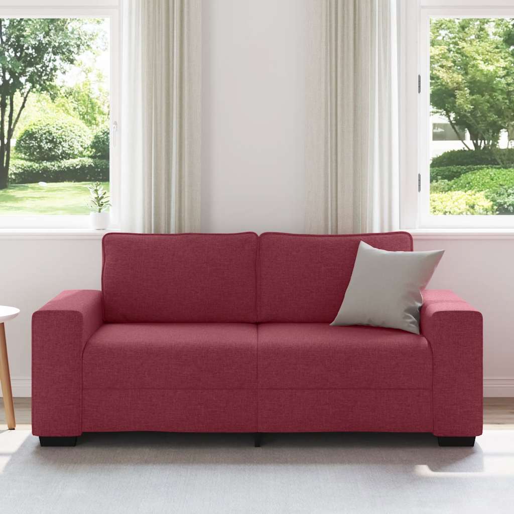 2-zitsbank wijnrood 180x77x82 cm stof