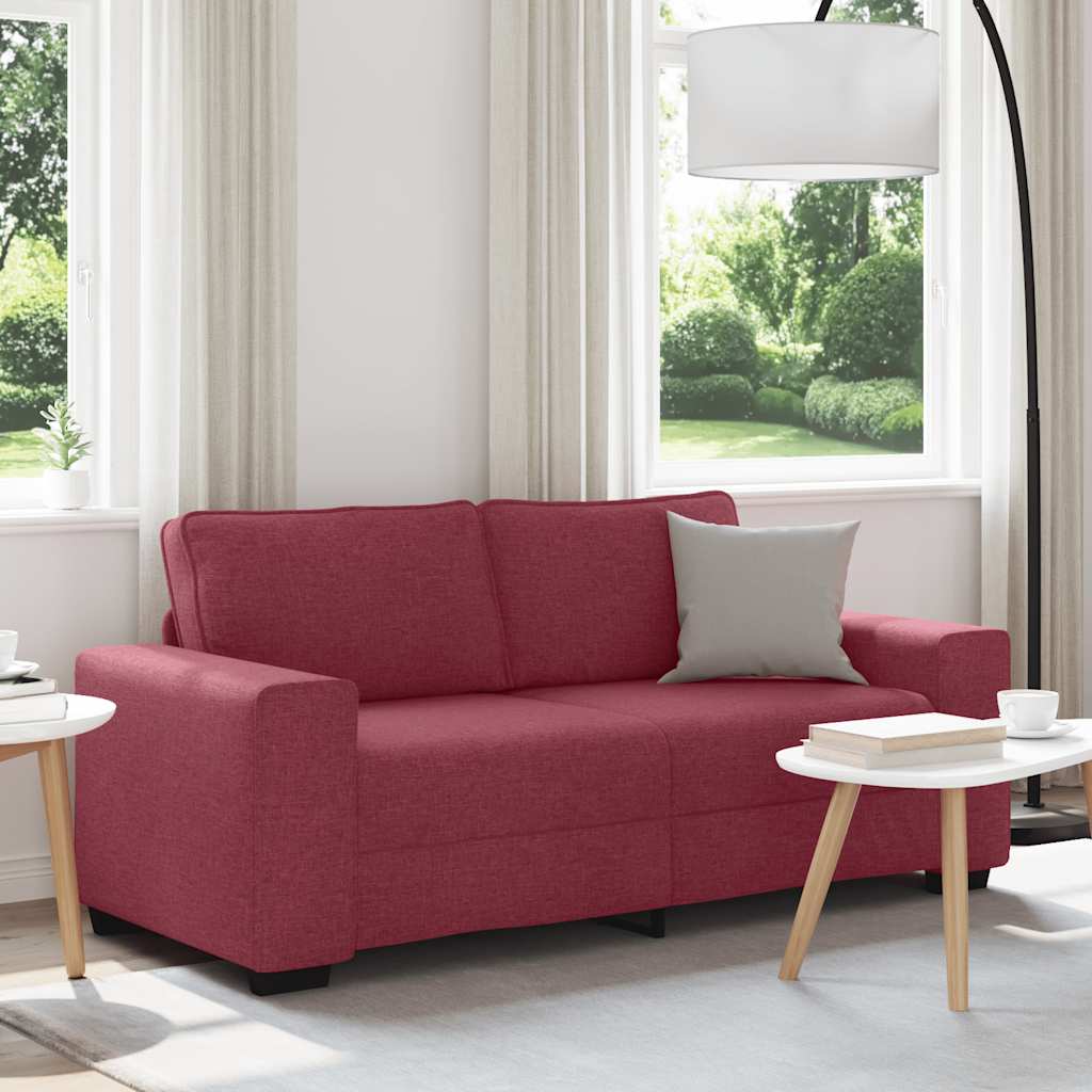 2-zitsbank wijnrood 180x77x82 cm stof