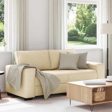 2-zitsbank crème 180x77x82 cm stof