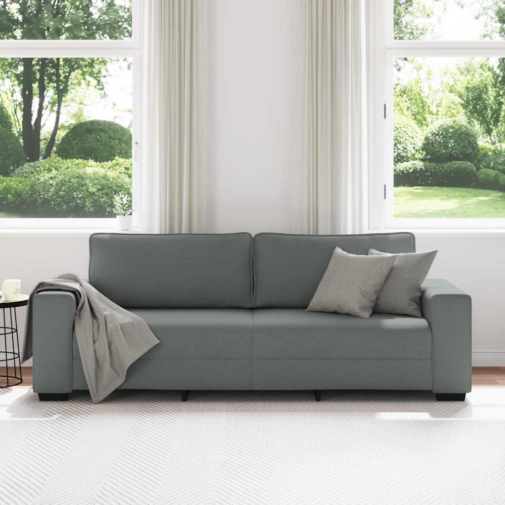 3-zitsbank 220x77x82 cm stof donkergrijs