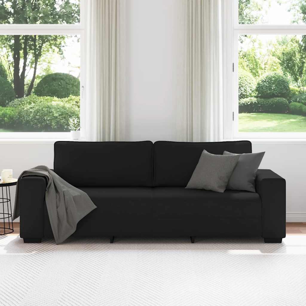 3-zitsbank 220x77x82 cm stof zwart