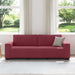 3-zitsbank wijnrood 220x77x82 cm stof