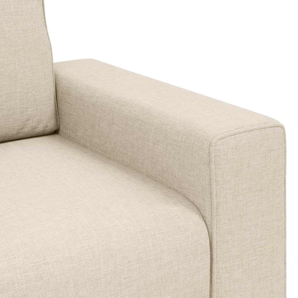 3-Zits Sofa Beige 220 cm Linnenmix Stoffen