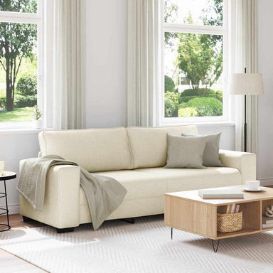 3-Zits Sofa Beige 220 cm Linnenmix Stoffen