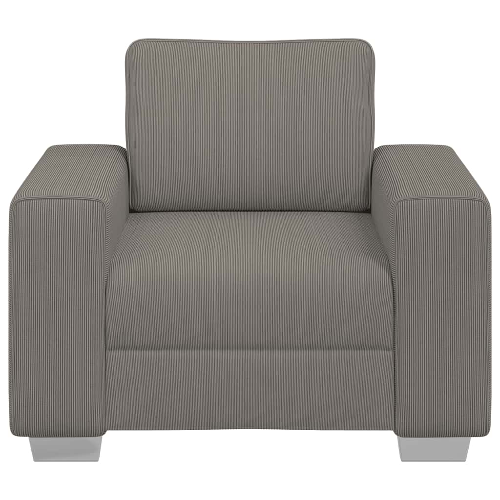 Sofastoel Lichtgrijs 100x77x82 cm Corduroy Stof