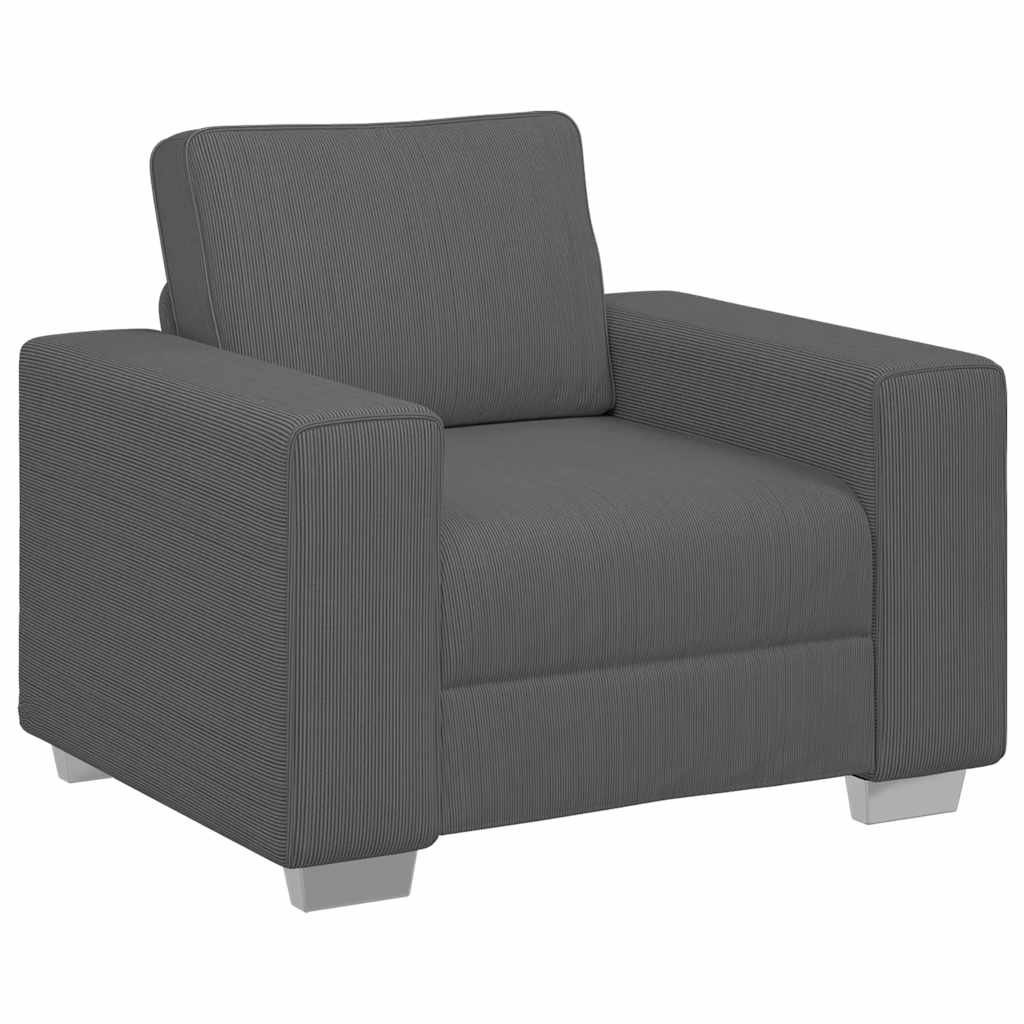 Fauteuil 100x77x82 cm corduroy stof donkergrijs
