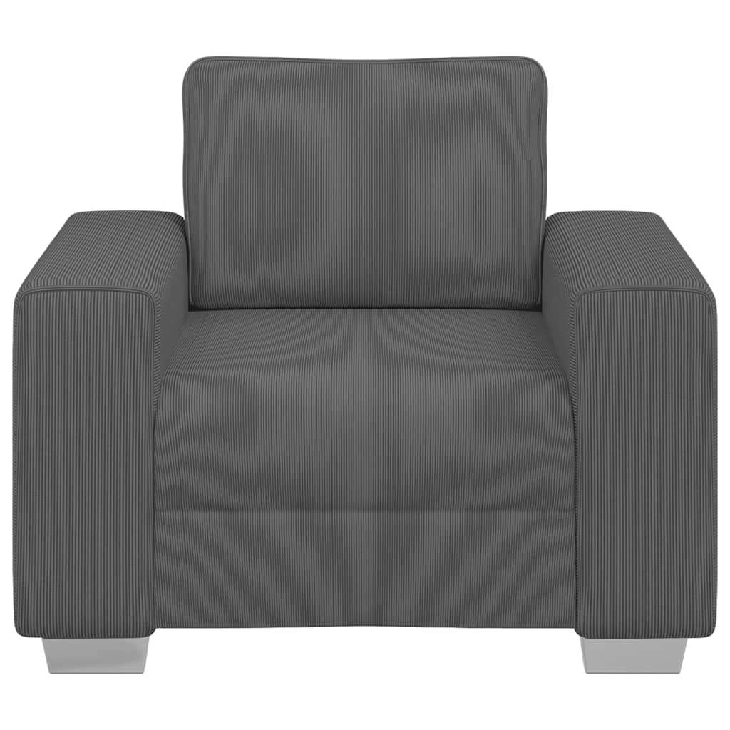 Fauteuil 100x77x82 cm corduroy stof donkergrijs