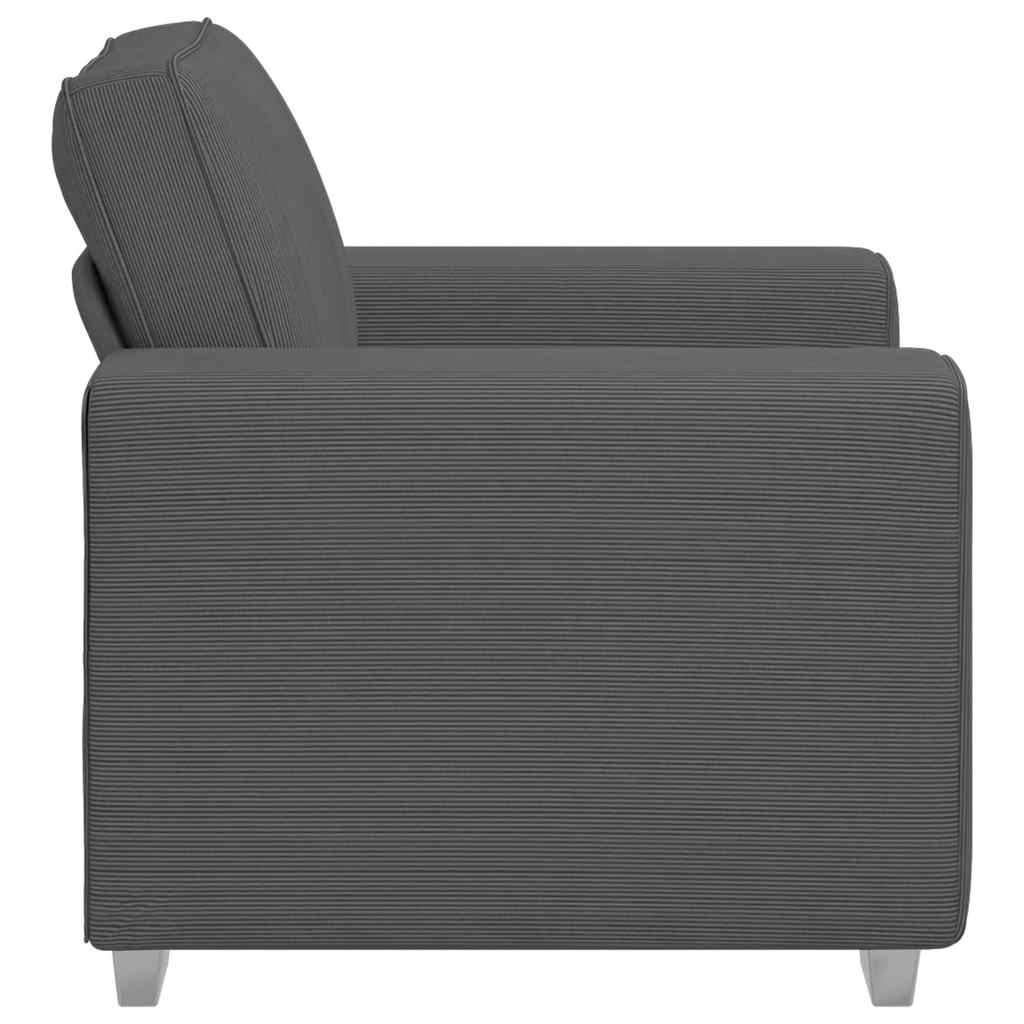 Fauteuil 100x77x82 cm corduroy stof donkergrijs