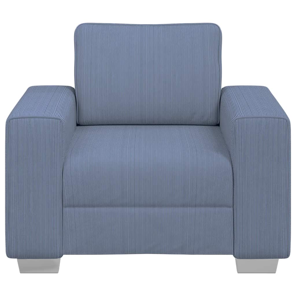 Sofastoel Blauw 100x77x82 cm Corduroy Stof