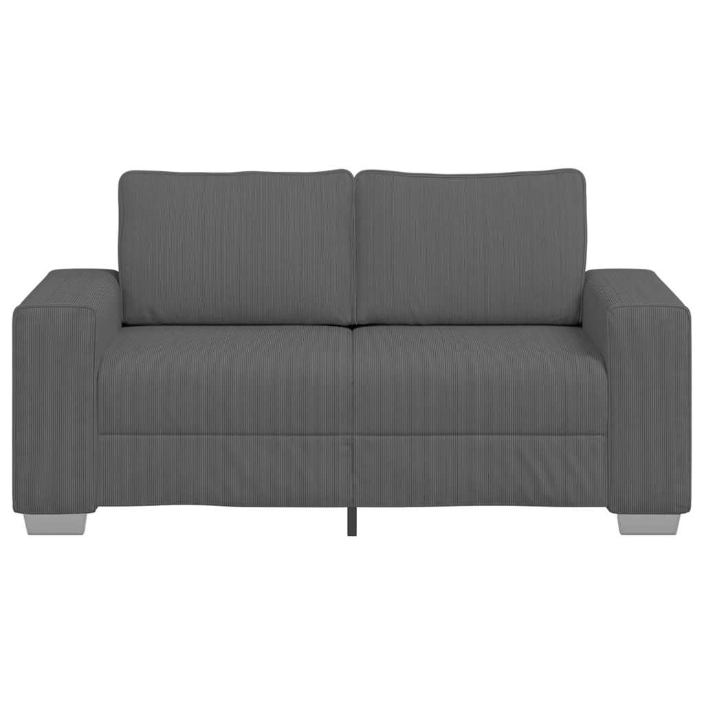 Loveseat bank 160x77x82 cm corduroy stof donkergrijs
