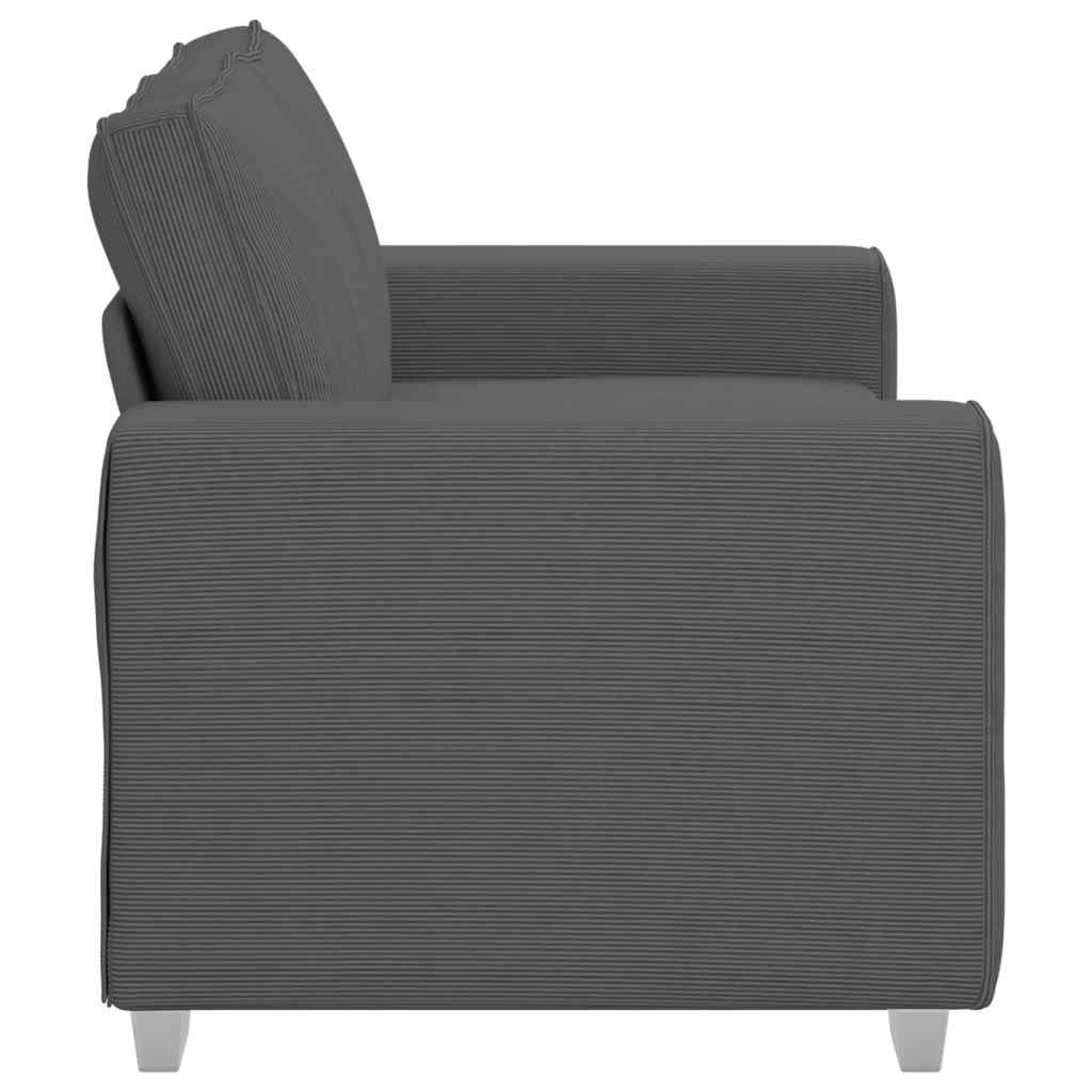 Loveseat bank 160x77x82 cm corduroy stof donkergrijs