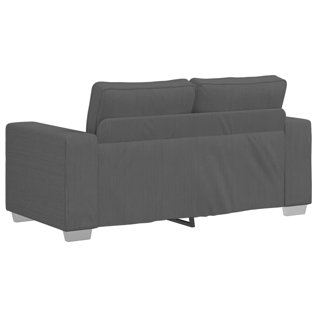 Loveseat bank 160x77x82 cm corduroy stof donkergrijs