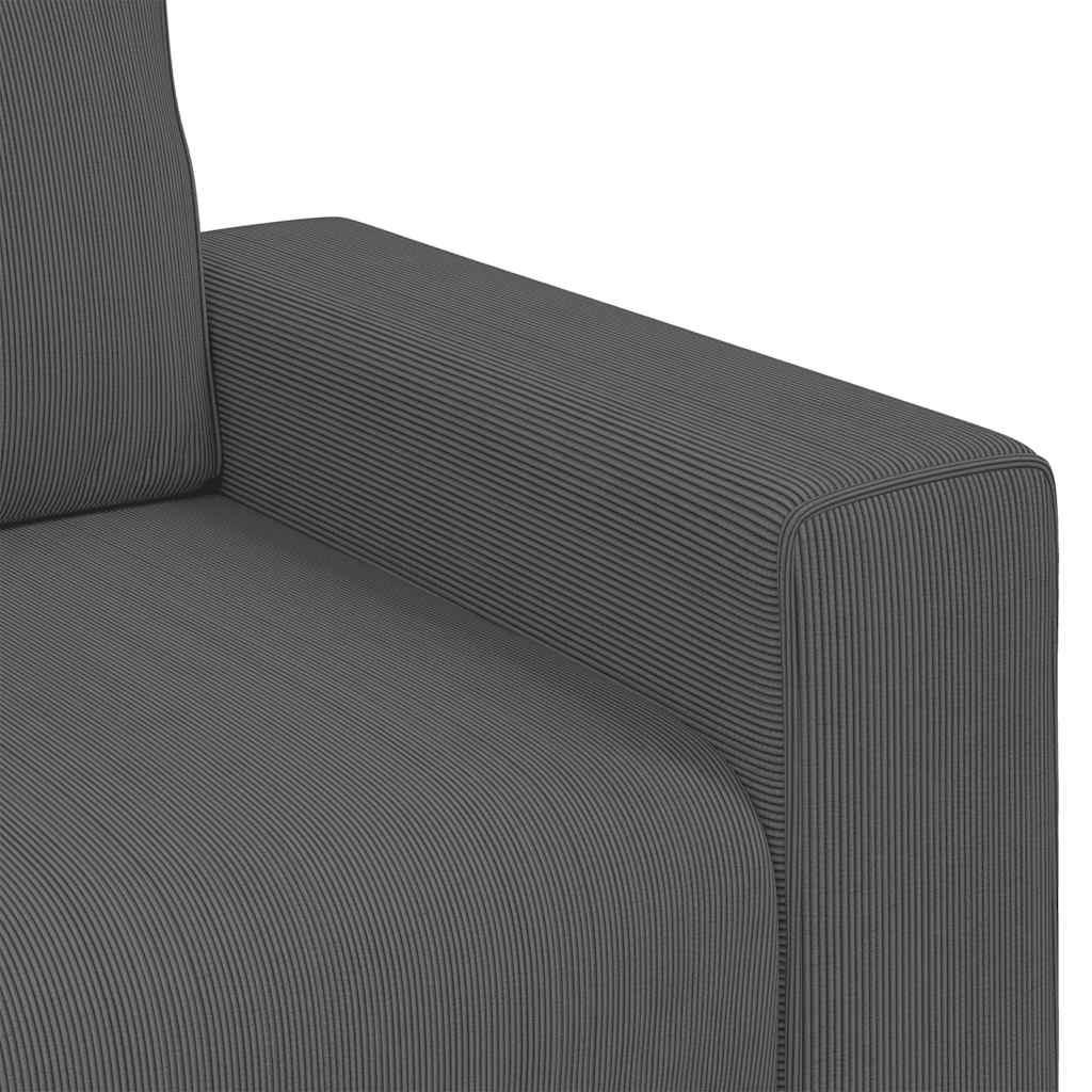 Loveseat bank 160x77x82 cm corduroy stof donkergrijs