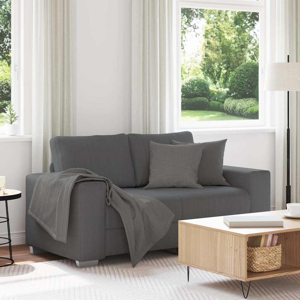 Loveseat bank 160x77x82 cm corduroy stof donkergrijs
