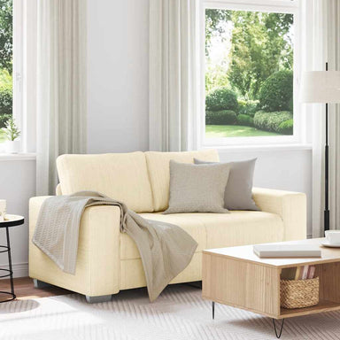 Loveseat Sofa Crème 160x77x82 cm Corduroy Stof