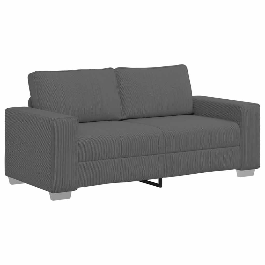 Loveseat bank 180x77x82 cm corduroy stof donkergrijs