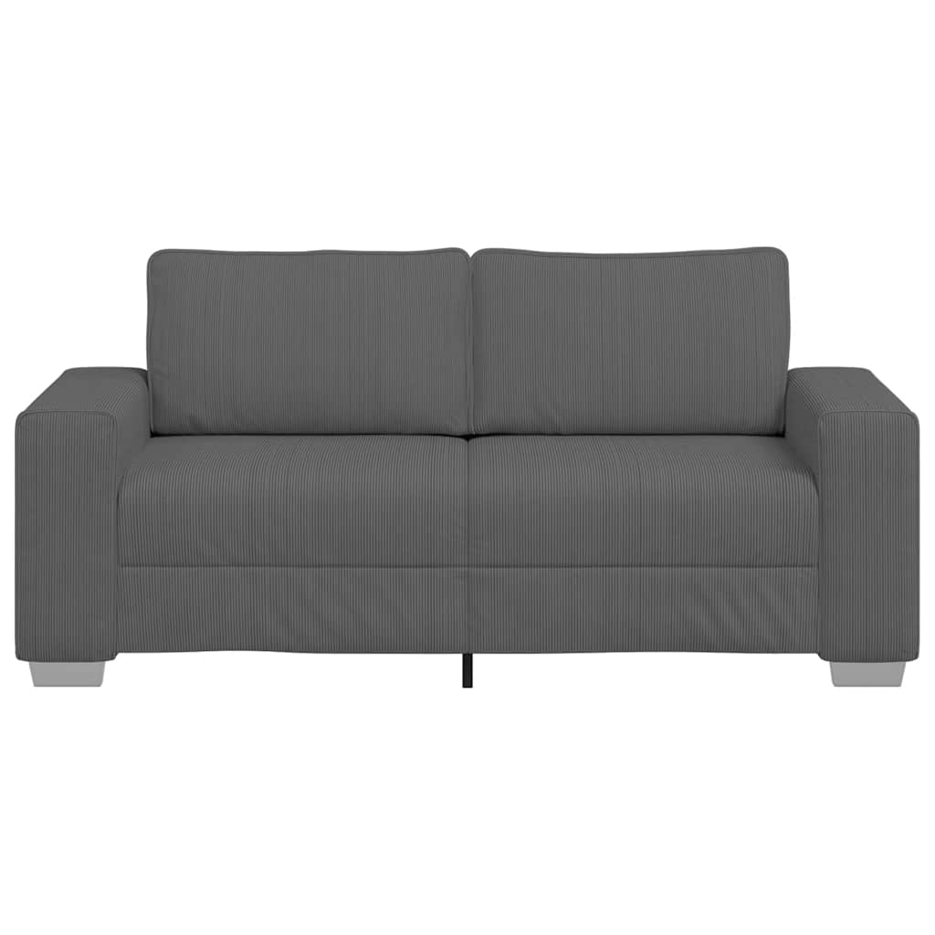 Loveseat bank 180x77x82 cm corduroy stof donkergrijs