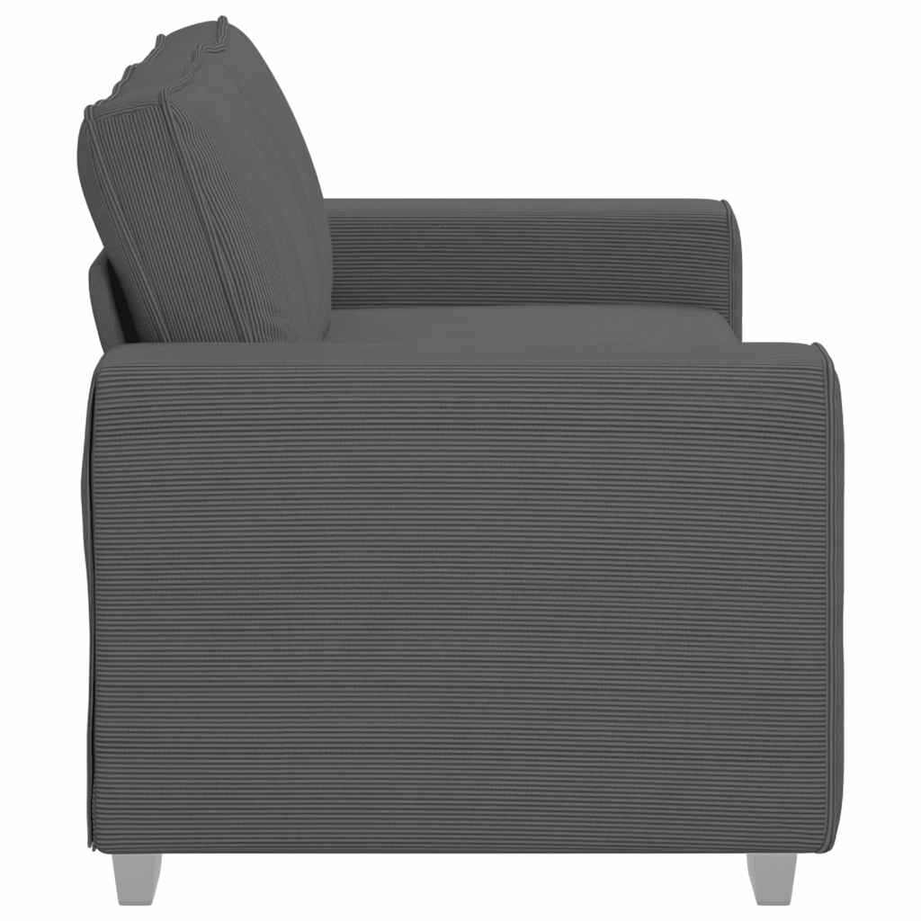 Loveseat bank 180x77x82 cm corduroy stof donkergrijs