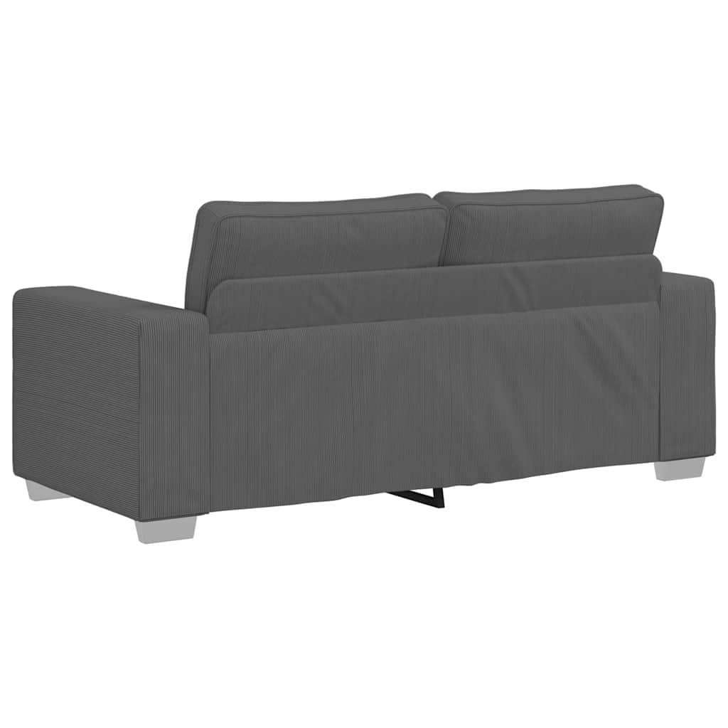 Loveseat bank 180x77x82 cm corduroy stof donkergrijs