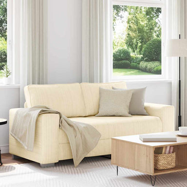 Loveseat Sofa Crème 180x77x82 cm Corduroy Stof