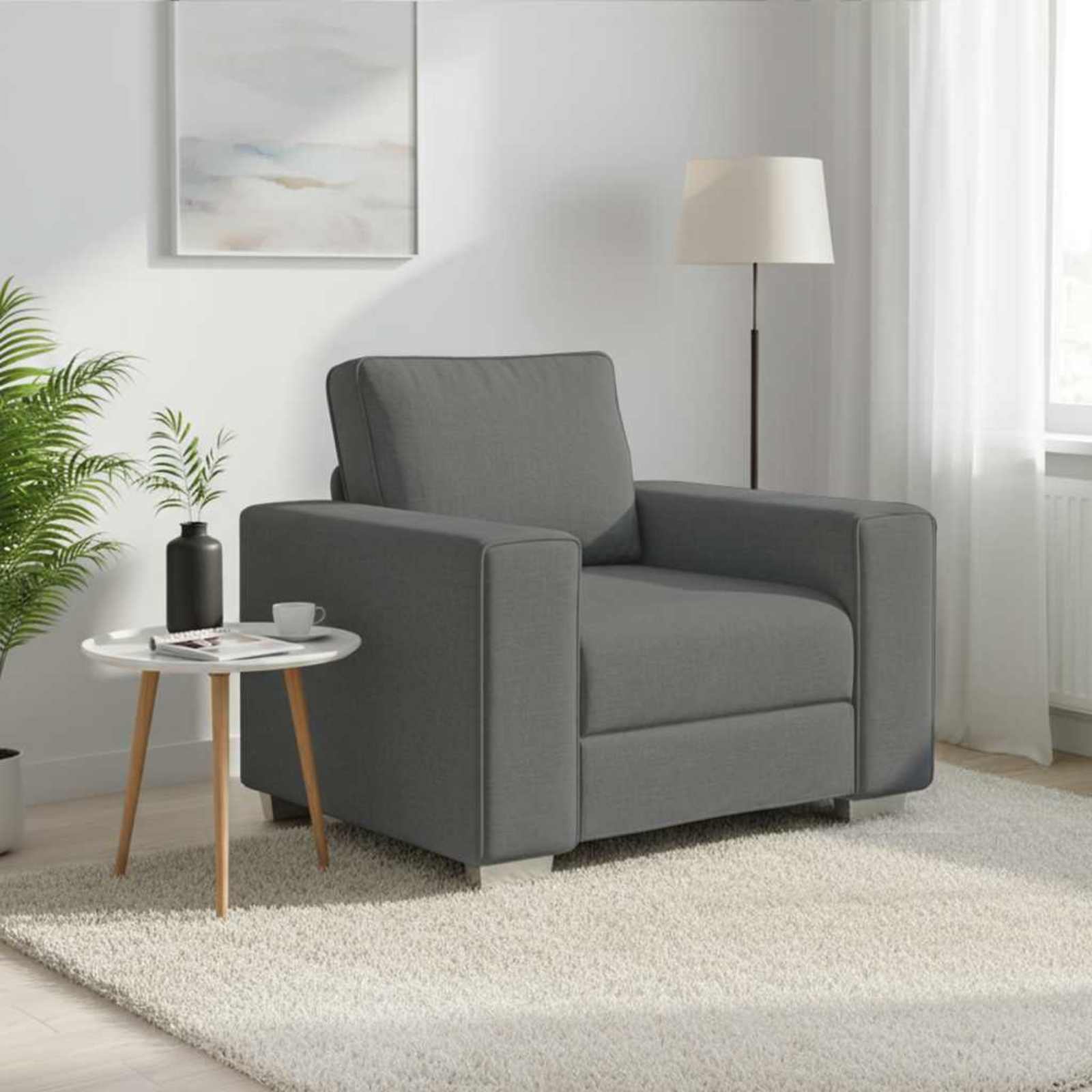 Sofa Stoel Donkergrijs 100 cm Stof