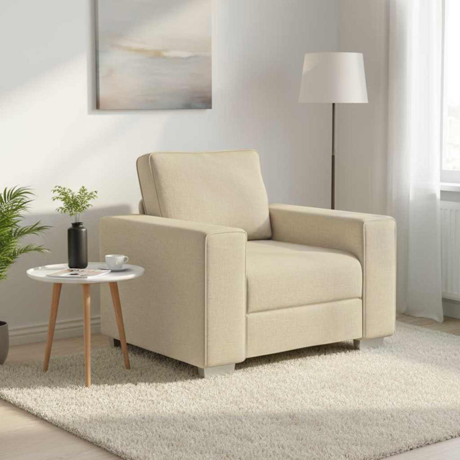 Sofa Stoel Crème 100 cm Stof