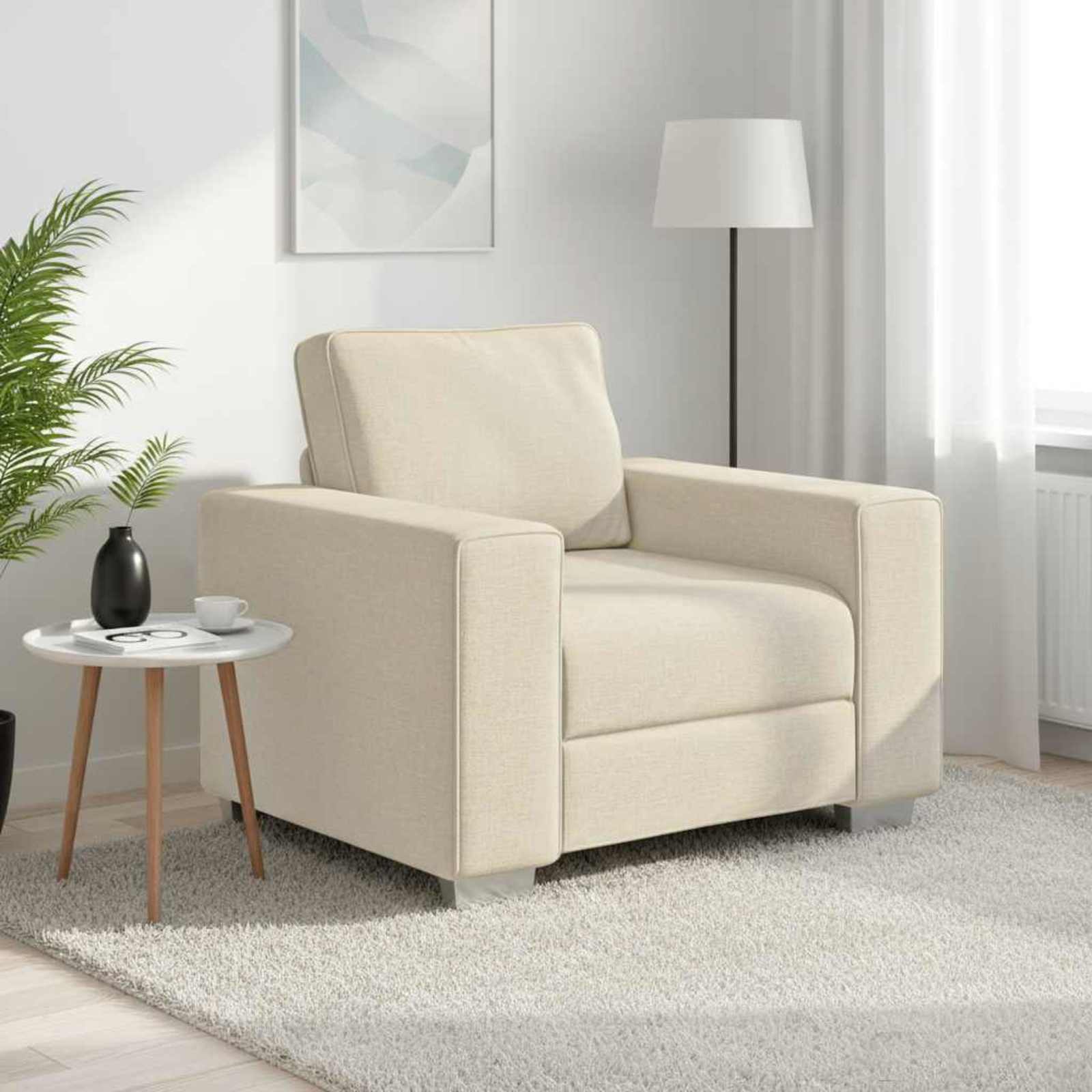 Sofa Stoel Beige 100 cm Linnen-mix stof