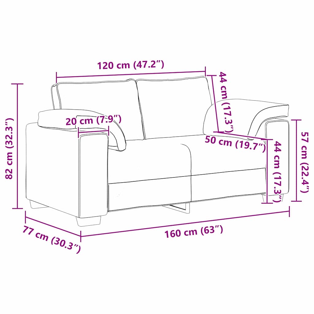 2-Zits Sofa Beige 160 cm Linnen-mix stof