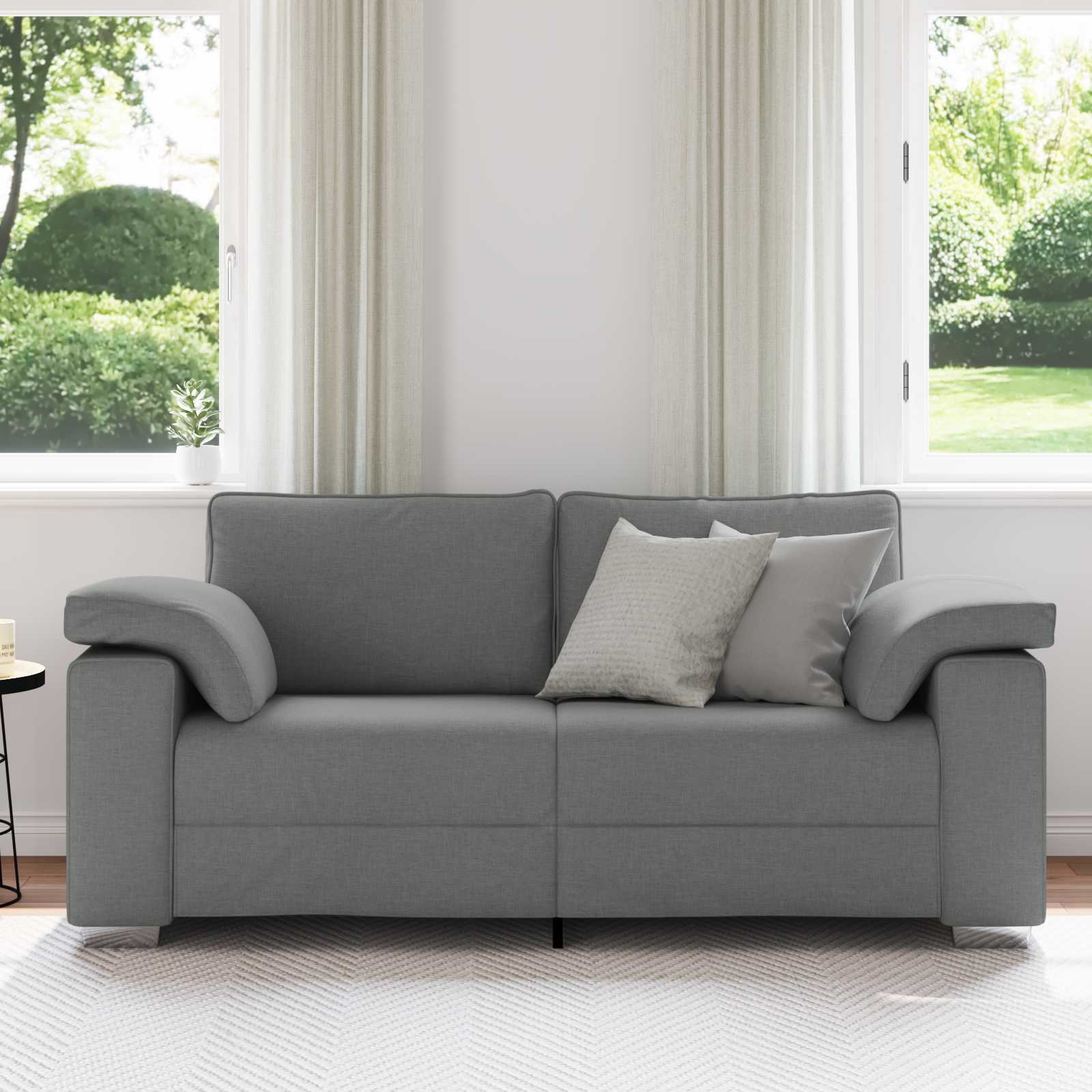 Loveseat Donkergrijs 180 cm Stof